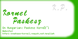 kornel paskesz business card